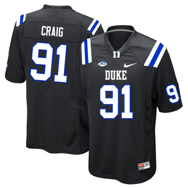 Duke Blue Devils #91 Ahmad Craig College Football Jerseys Sale-Black